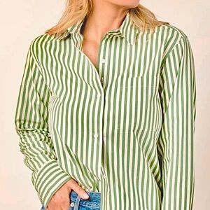NWT PRETTY GARBAGE YELLOW GREEN OVERSIZED BUTTON DOWN SHIRT S